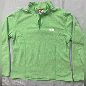 The North Face Women’s TKA 100 Green Quarter Zip Fleece Pullover Size Large